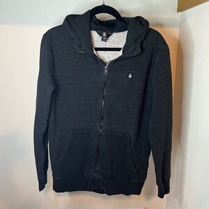 Volcom Black Zip-Up Hoodie M Skater Streetwear Fleece-Lined Josh Johnson Style